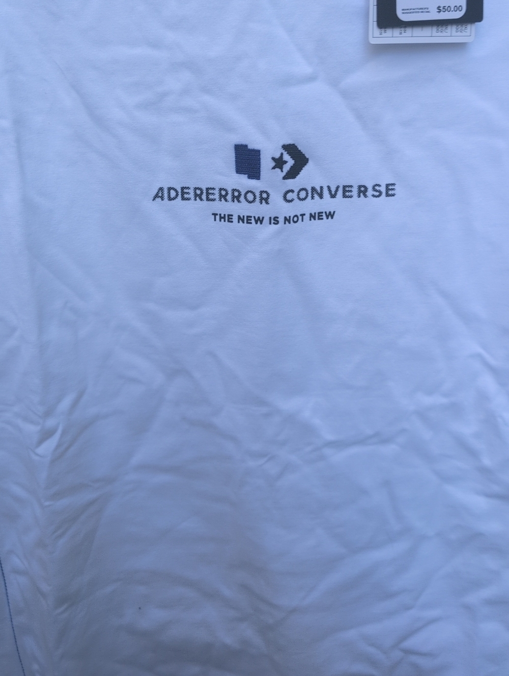ADERERROR x CONVERSE White Logo Short-Sleeve Men's Tee Size XL - Picture 4 of 9